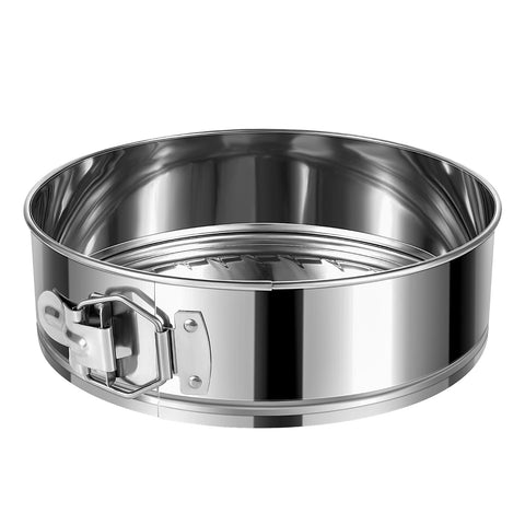 E-Gtong front view of 9-inch springform pan shows sturdy rim and shape benefit easy baking