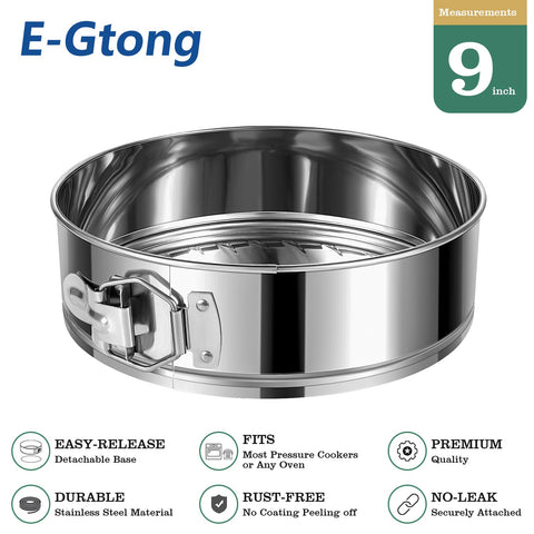 E-Gtong size comparison 9-inch pan beside ruler showing scale for recipe planning