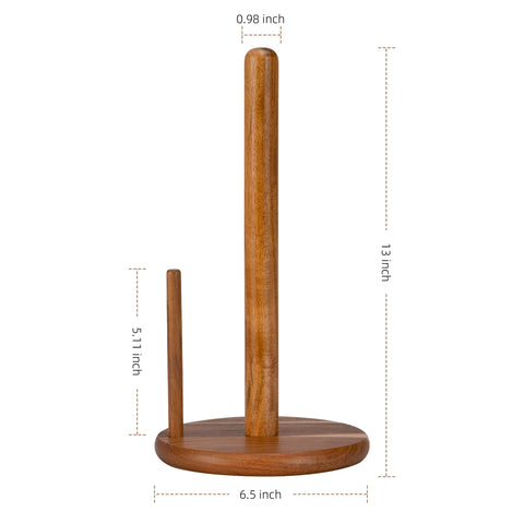 E-ROOM TREND paper towel holder next to roll for size and footprint clarity
