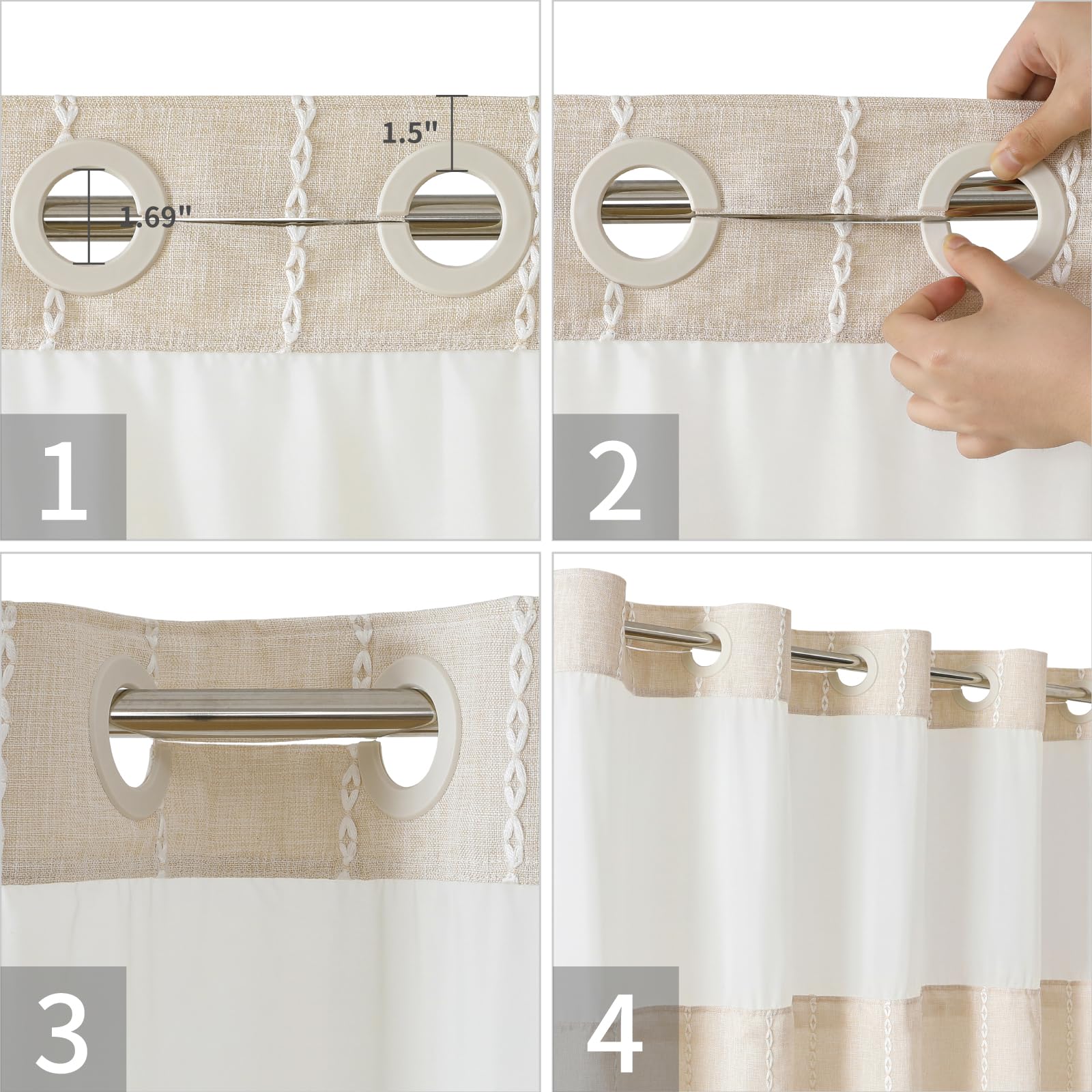 eacheope bottom magnet and tassel close-up keeps liner stable