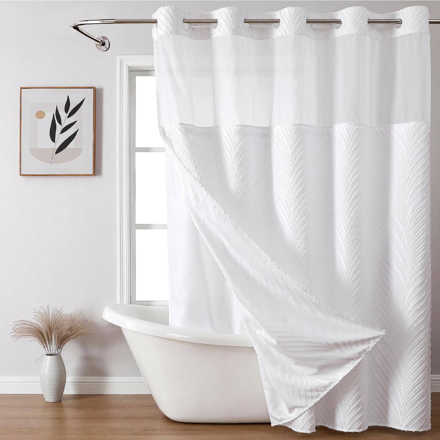 eachope front view of curtain set showing clean boho design and easy install