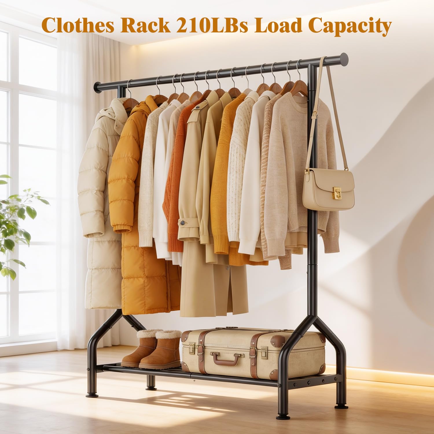 EAGMAK rack styled in bedroom to save space and tidy clothes