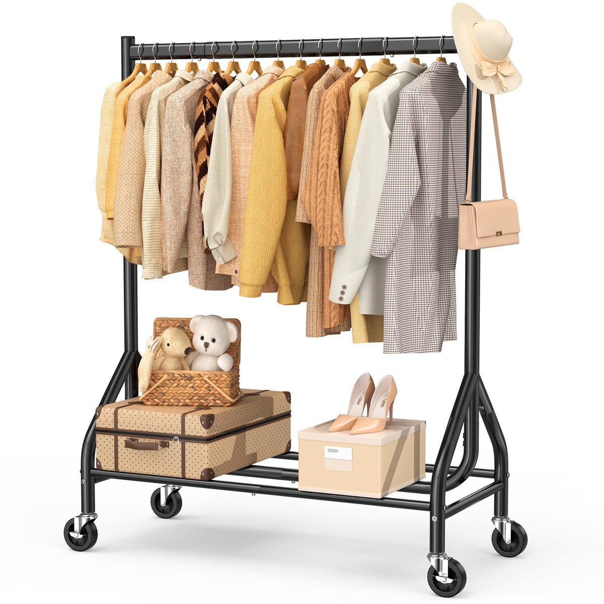 EAGMAK front view showing sturdy frame and ample hanging capacity