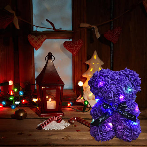 EALEBE rose bear displayed on bedroom shelf, enhances romantic home décor