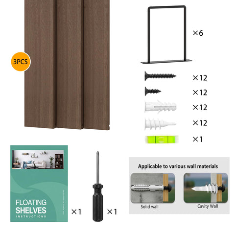 EALLRINEC layout of included screws anchors brackets and manual for simple DIY installation