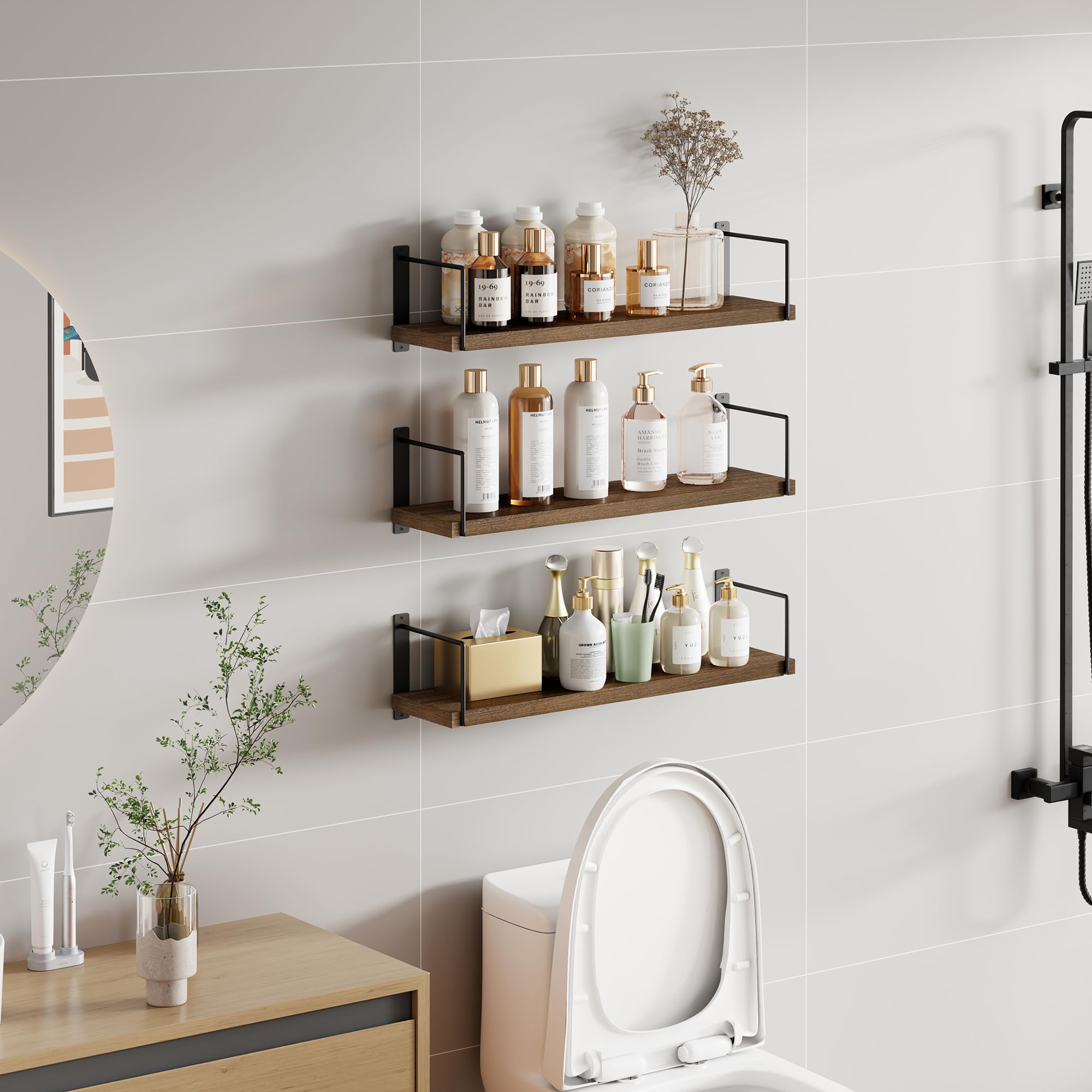 EALLRINEC shelf beside ruler for scale showing 24-inch length and practical depth