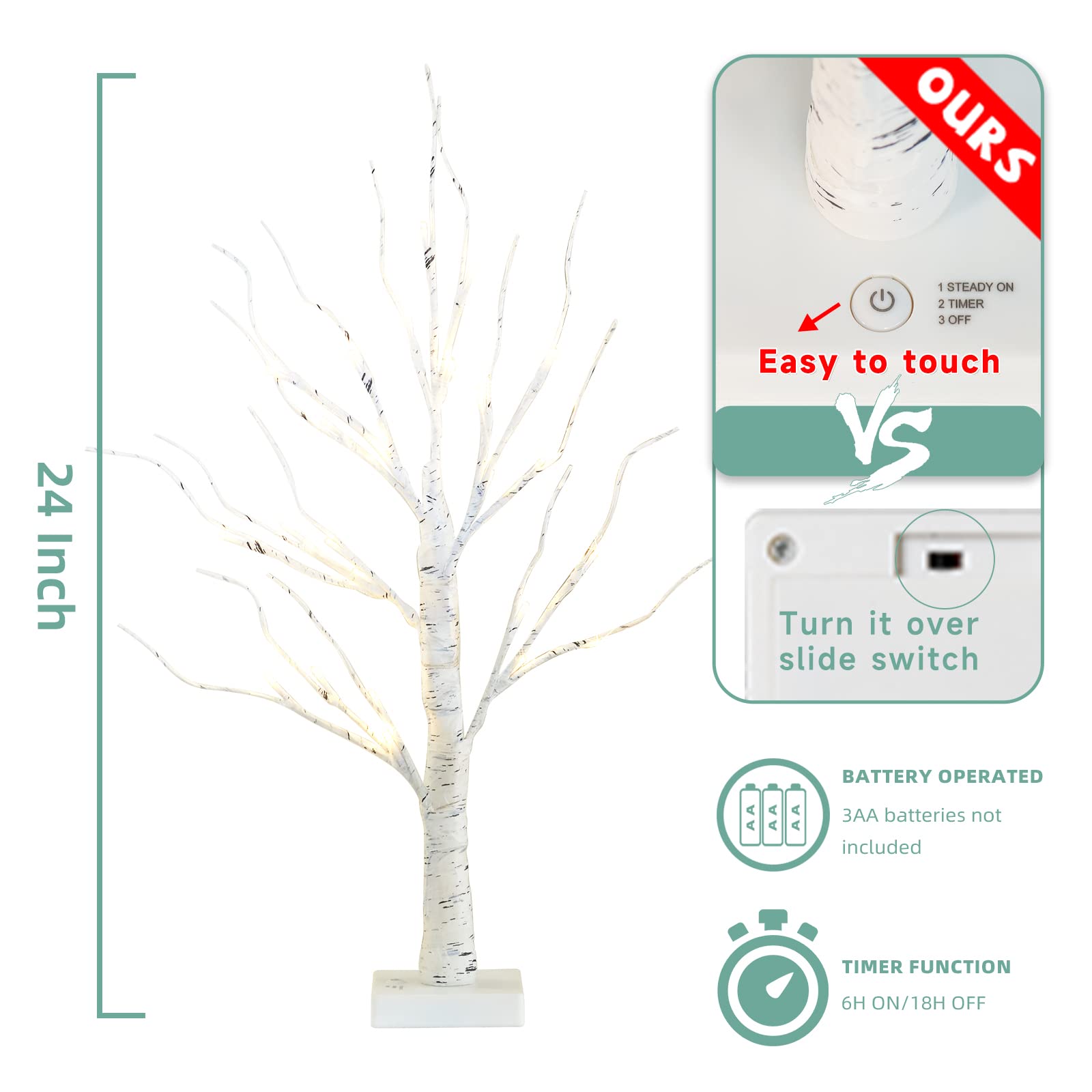 EAMBRITE nighttime scene with tree lights on providing cozy ambient glow