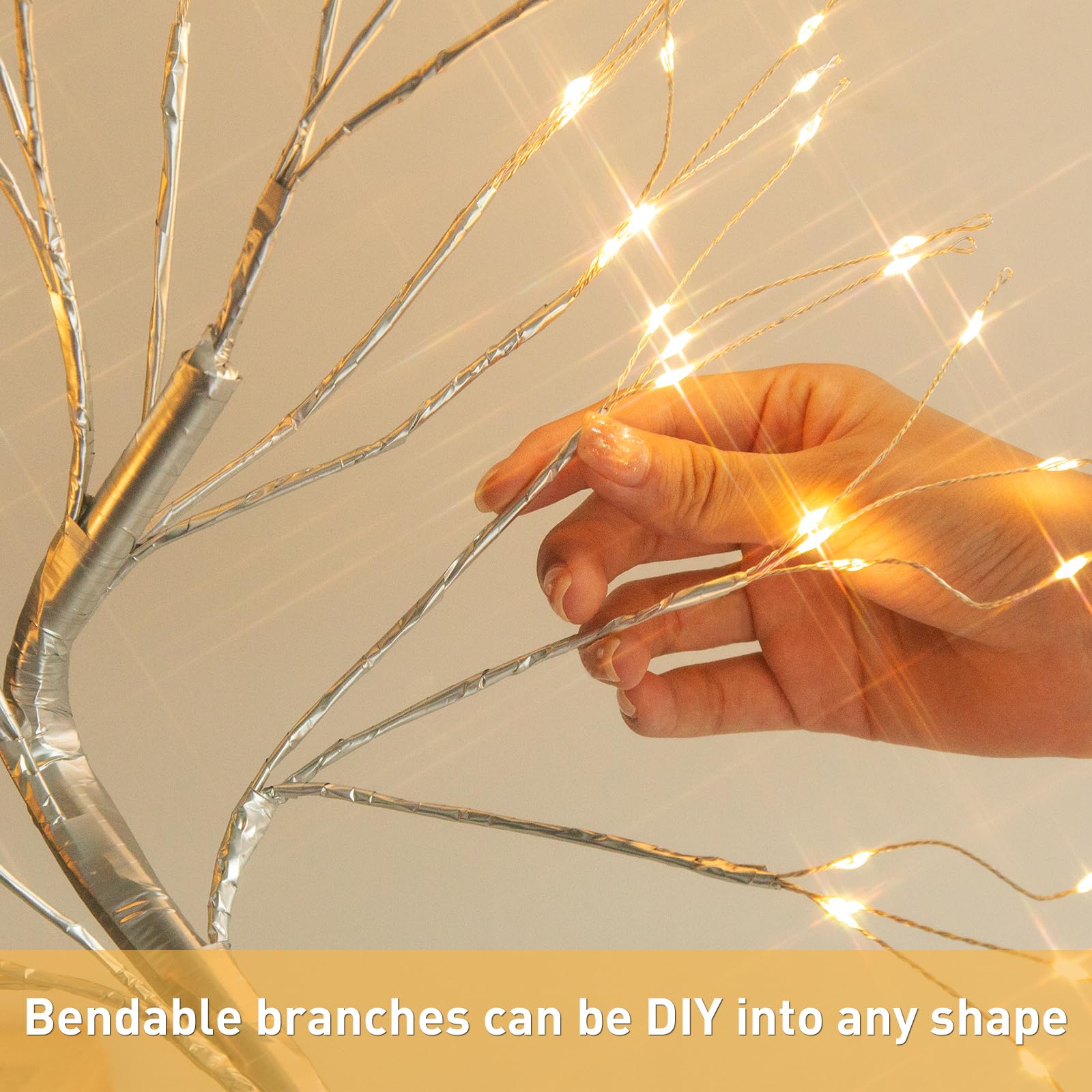 EAMBRITE tree decorated with small ornaments showing hanging capability and style