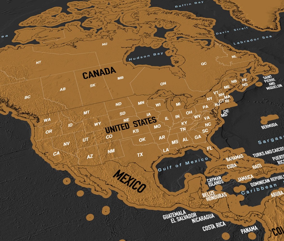 EARTHABITATS detailed US state outlines for precise tracking of travels