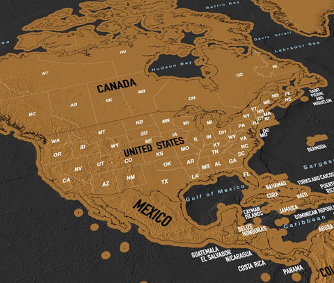 EARTHABITATS detailed US state outlines for precise tracking of travels