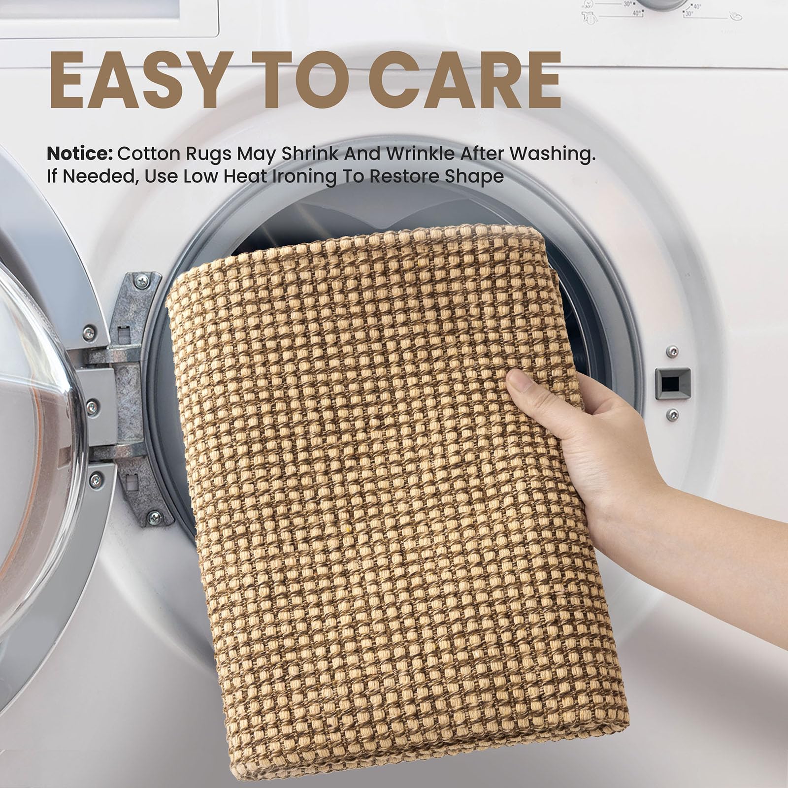 EARTHALL rubber backing detail that prevents slipping and enhances safety