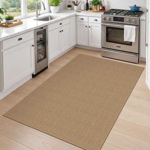 EARTHALL rug beside door frame illustrating size and door clearance benefit