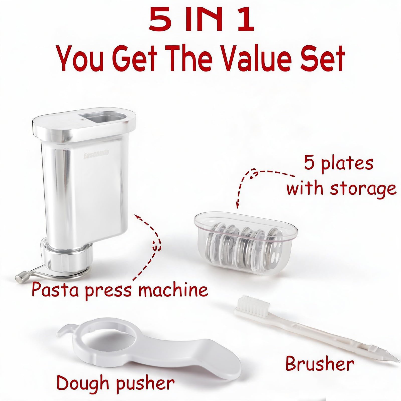 Eascandy packaging with cleaning tools showing easy maintenance benefit