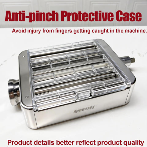 Eascandy safety guard and included brush showing safe operation and easy cleanup