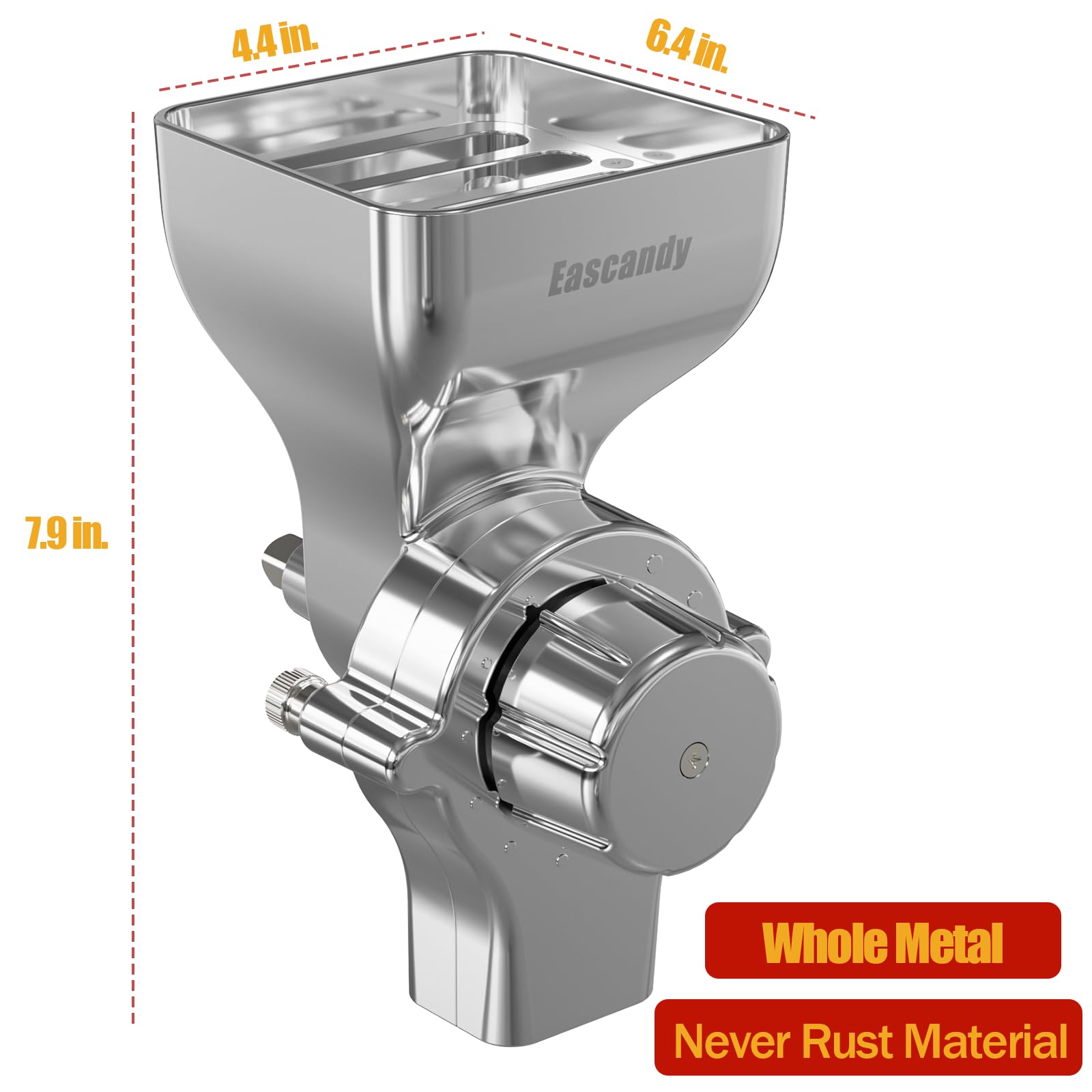 Eascandy transparent grinding chamber close-up showing visible milling progress benefit: easy monitoring