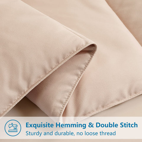 EASELAND folded comforter next to ruler for size comparison and storage convenience