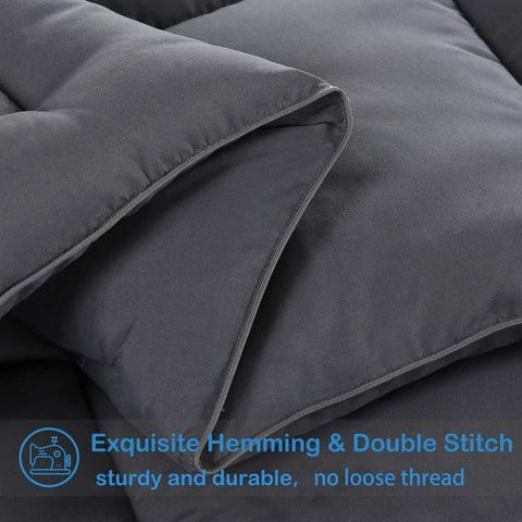 EASELAND comforter on bed lifestyle showing cozy, modern bedroom styling