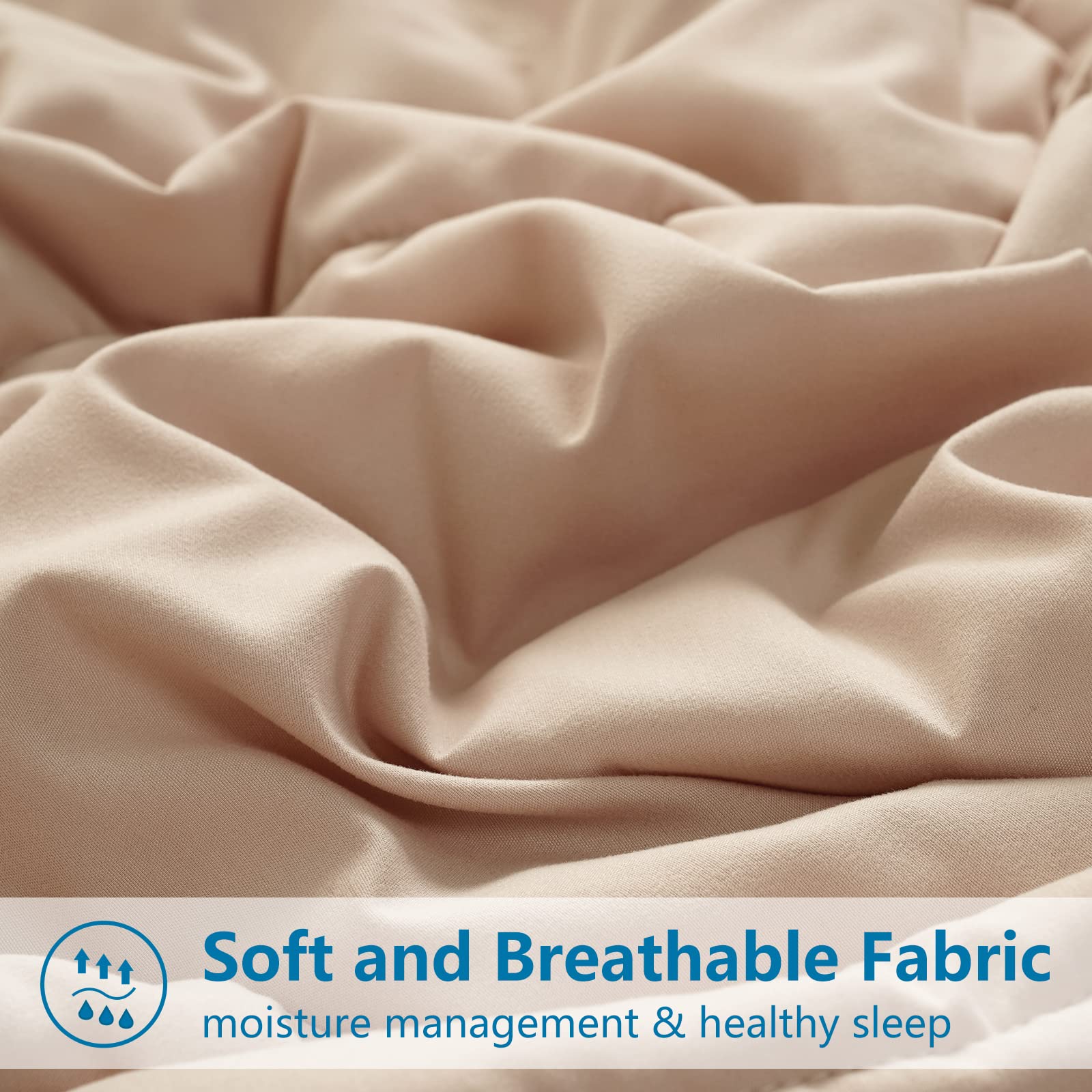 EASELAND comforter fully spread on queen bed illustrating generous 88x88 coverage