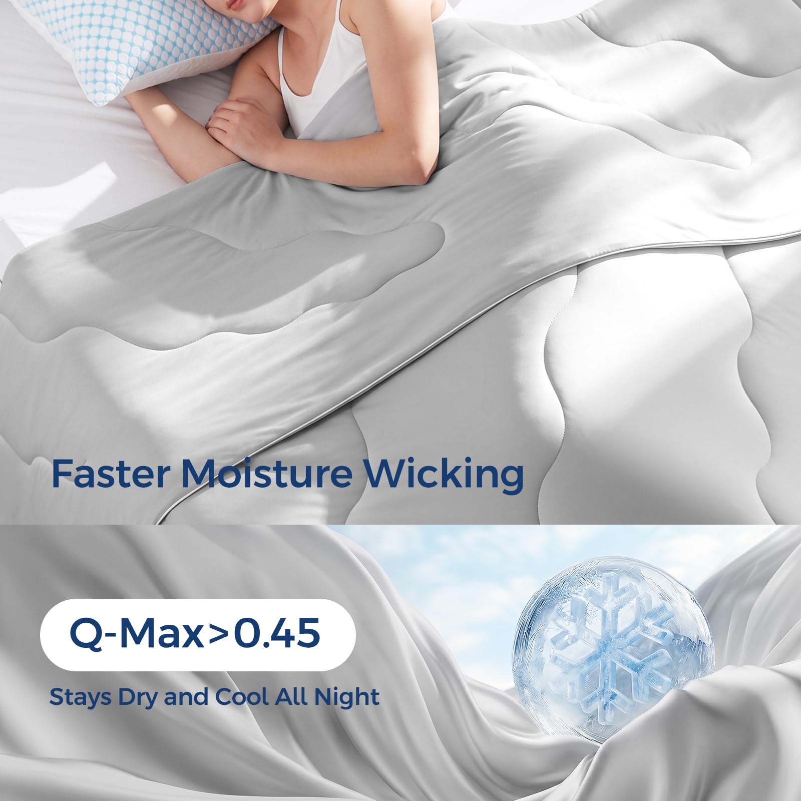 EASELAND comforter beside ruler showing king-size scale for accurate fit benefit