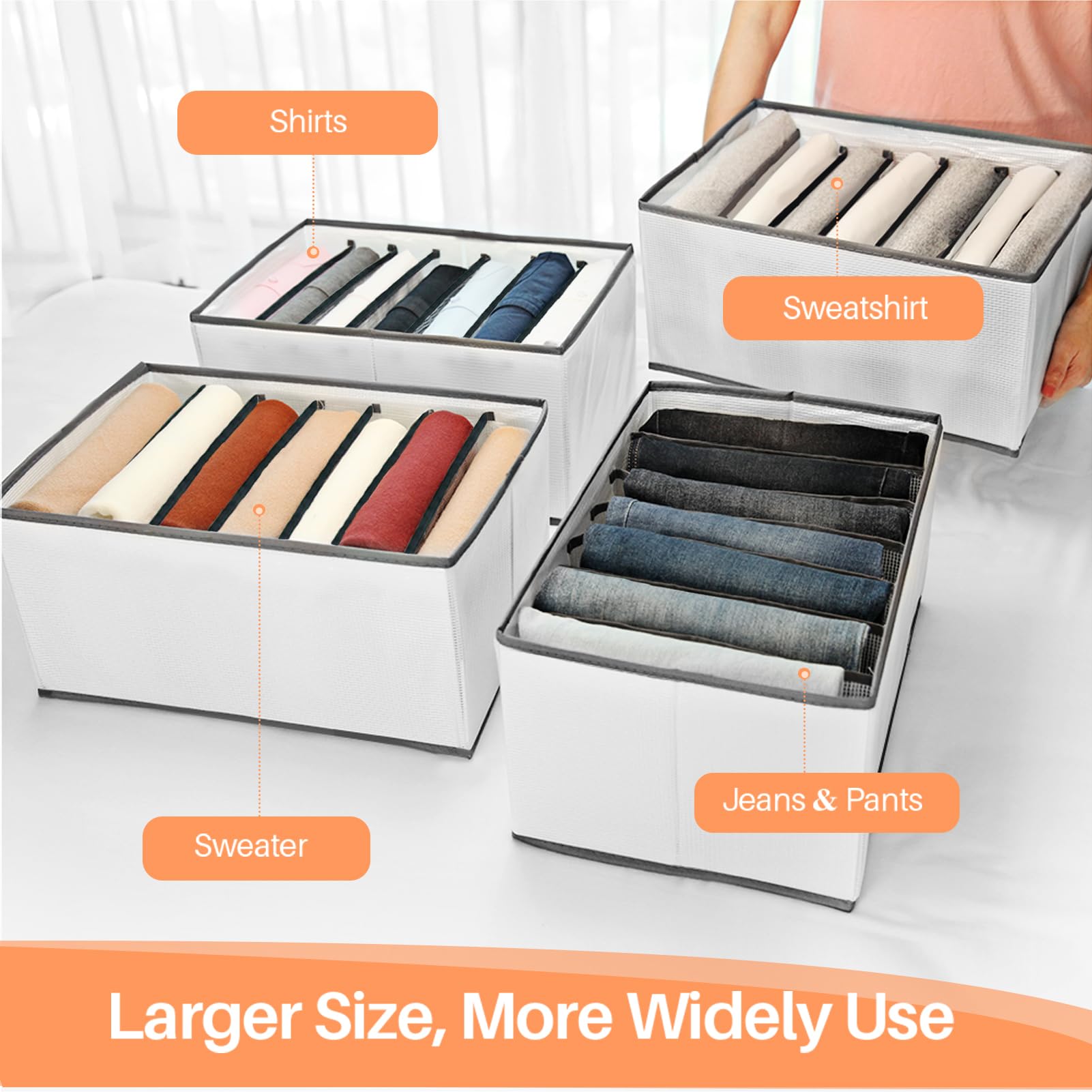 EASEVE drawer insert holding shirts for easy retrieval and tidy drawers