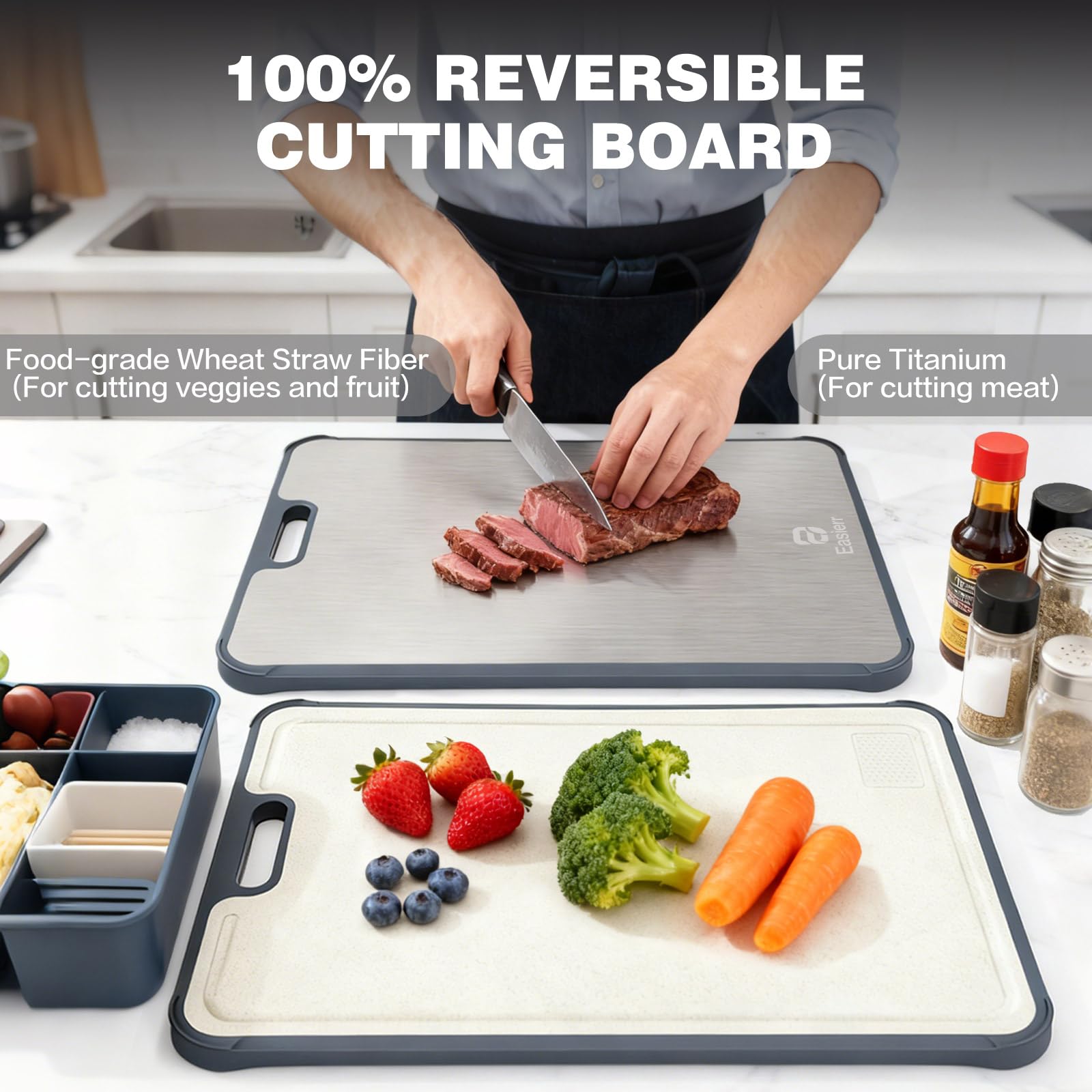 Easierr juice groove and handle capturing liquids and enabling easy transport