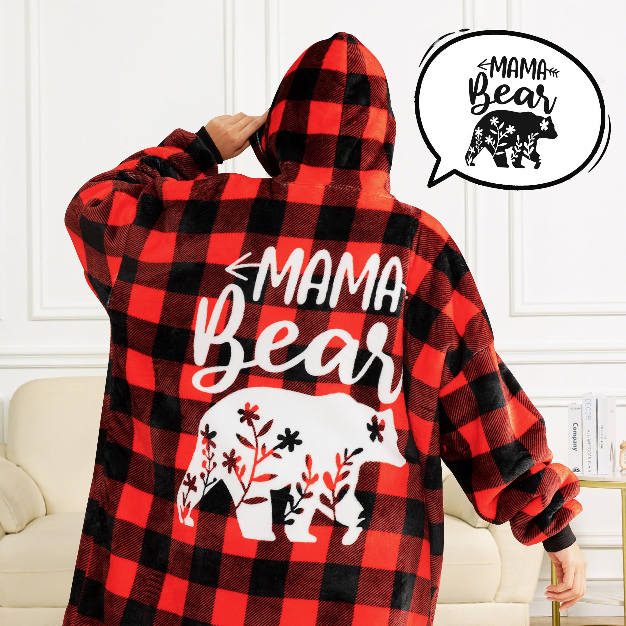 EASLIV mama bear back design highlighting heartwarming graphic detail