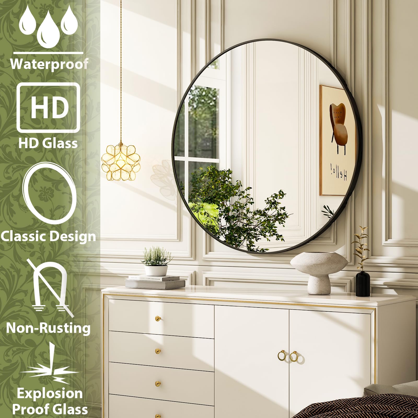 Easly preinstalled hanging hooks and screws showing secure mounting benefit