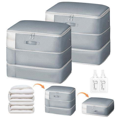 Easortm front view showing full bag and packaging benefit: space saving
