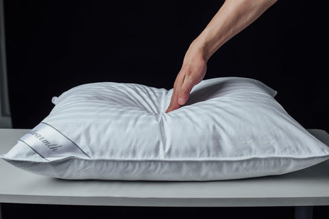 eastwarmth goose down fill texture close-up showing plush loft and supportive cushioning
