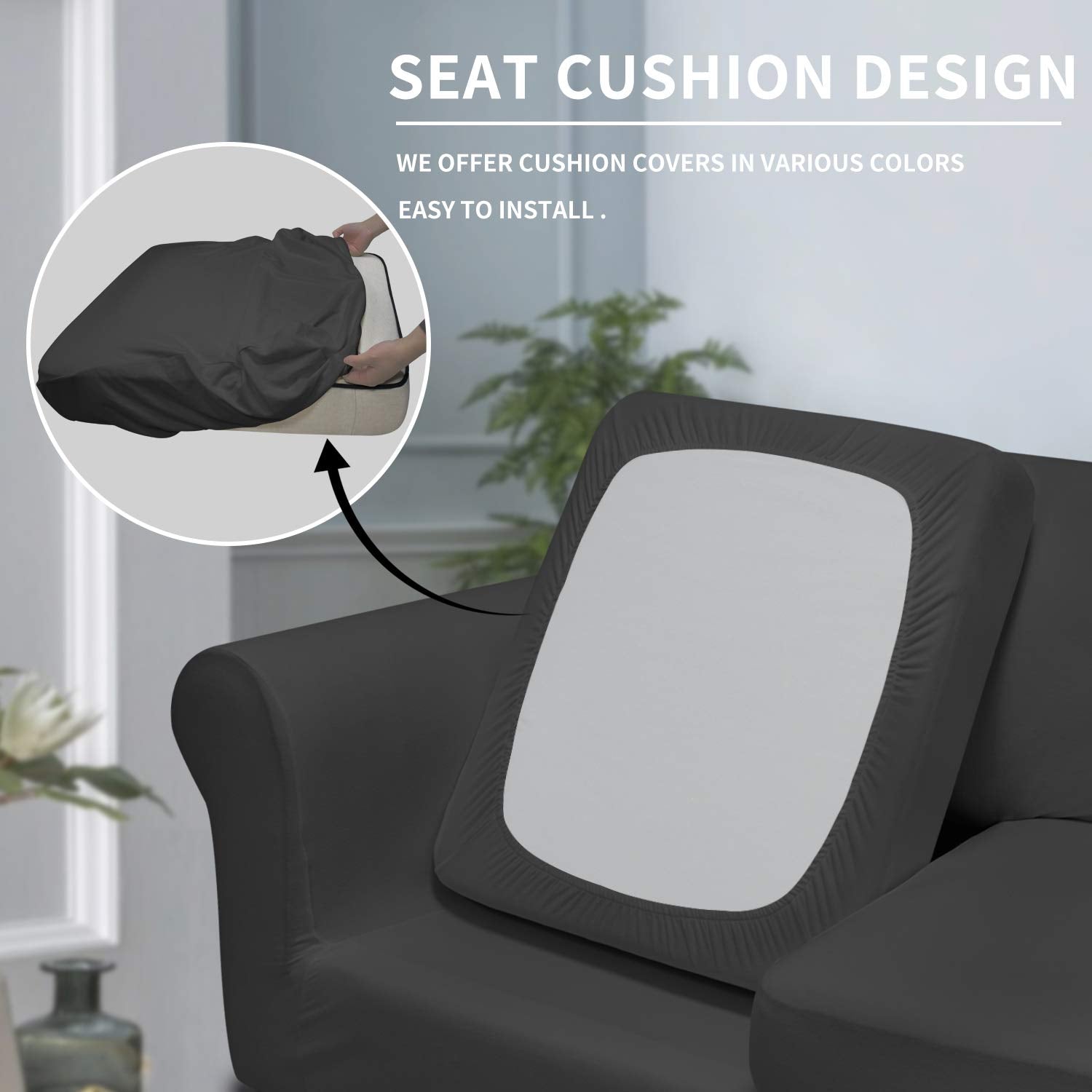 Easy-Going cushion seam detail showing snug fit and neat edges