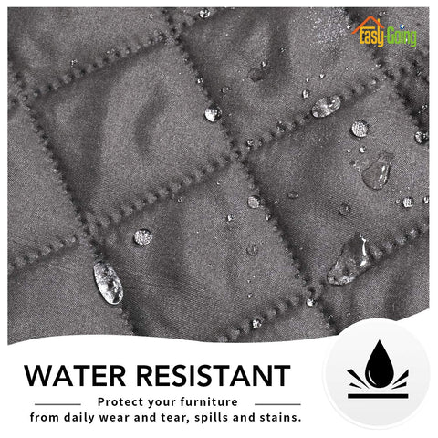 Easy-Going elastic strap detail securing cover to chair for slip resistance