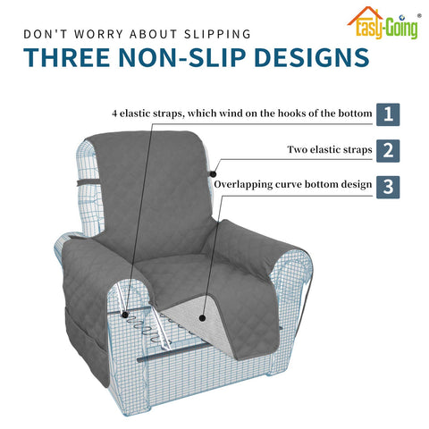 Easy-Going elastic straps secured under seat for stable, non-slip hold