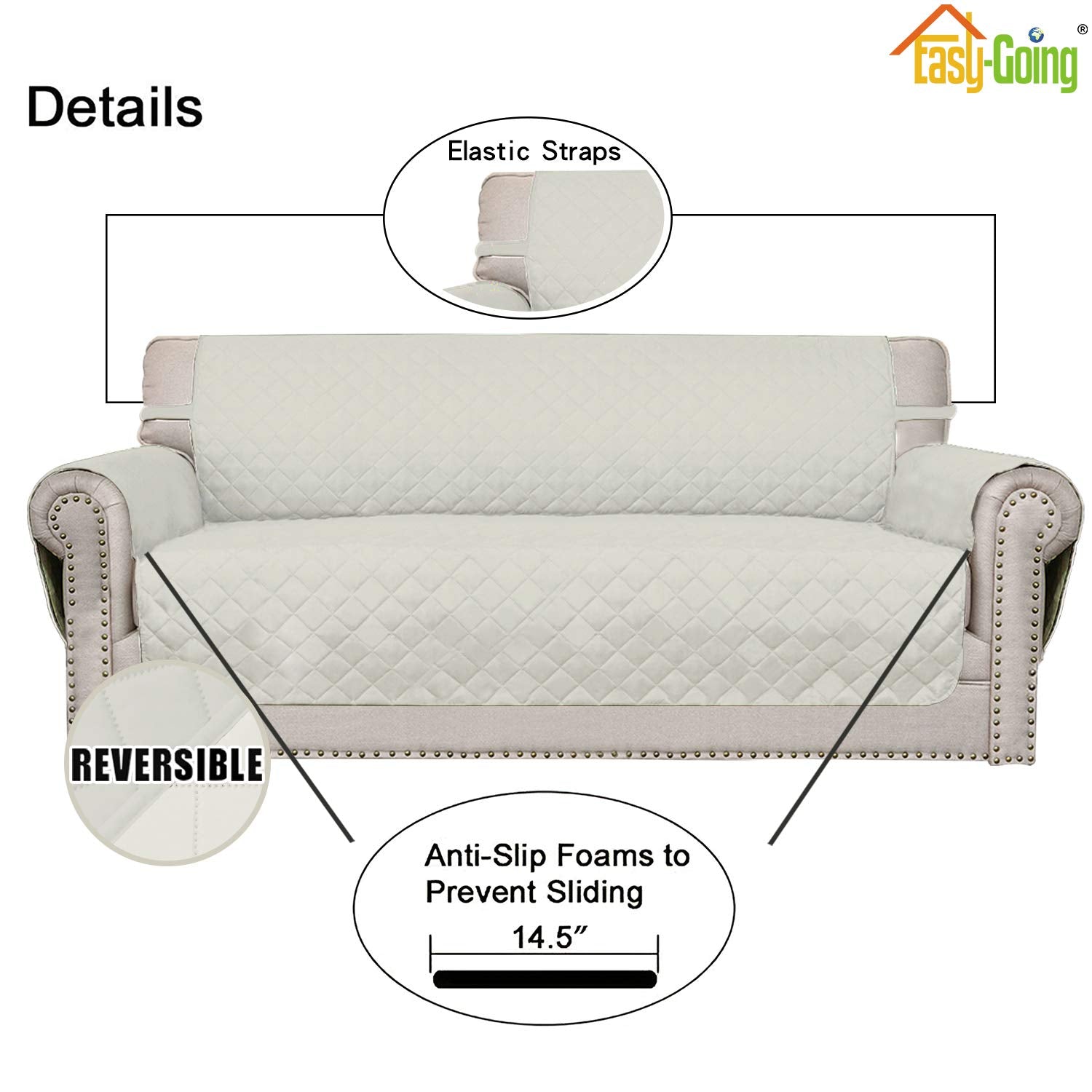 Easy-Going foam pipes used in creases to secure cover in place