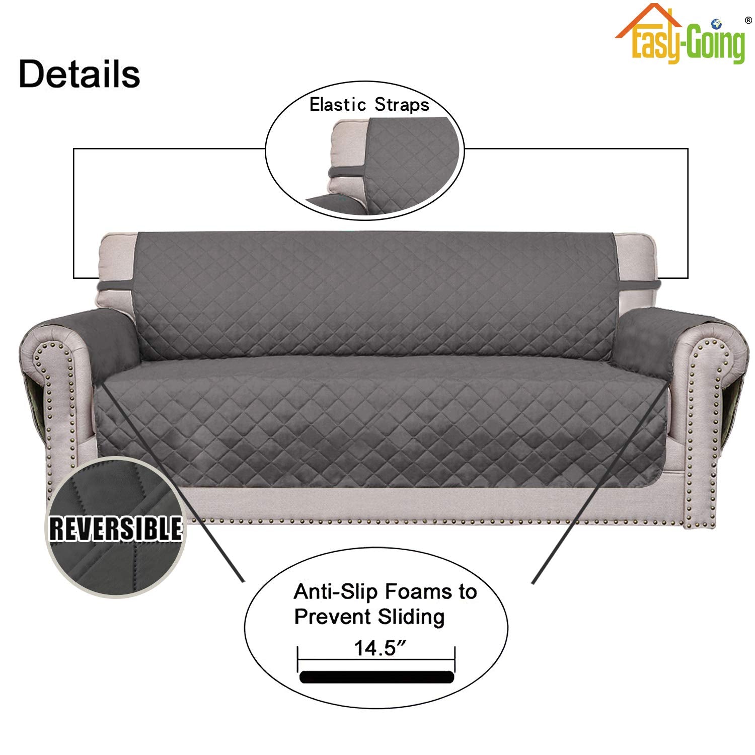 Easy-Going foam sticks and elastic back detail demonstrating anti-slip stability