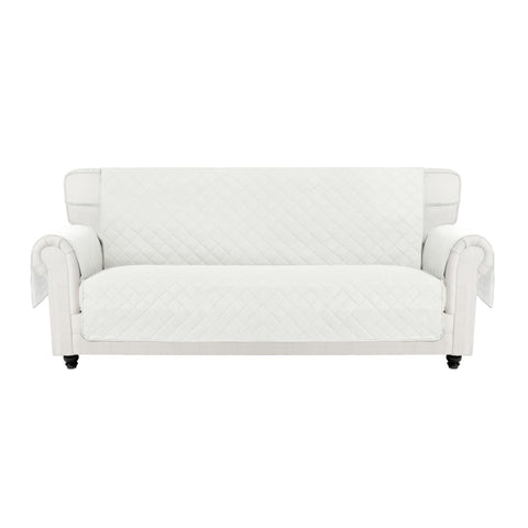 Easy-Going front view on 3-cushion sofa showing full coverage and neat fit