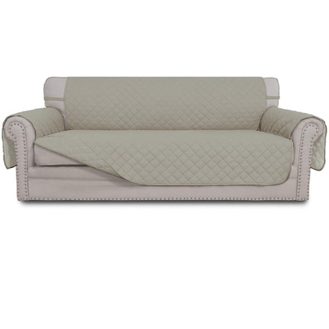 Easy-Going front view showing beige cover on three-cushion sofa, protects upholstery