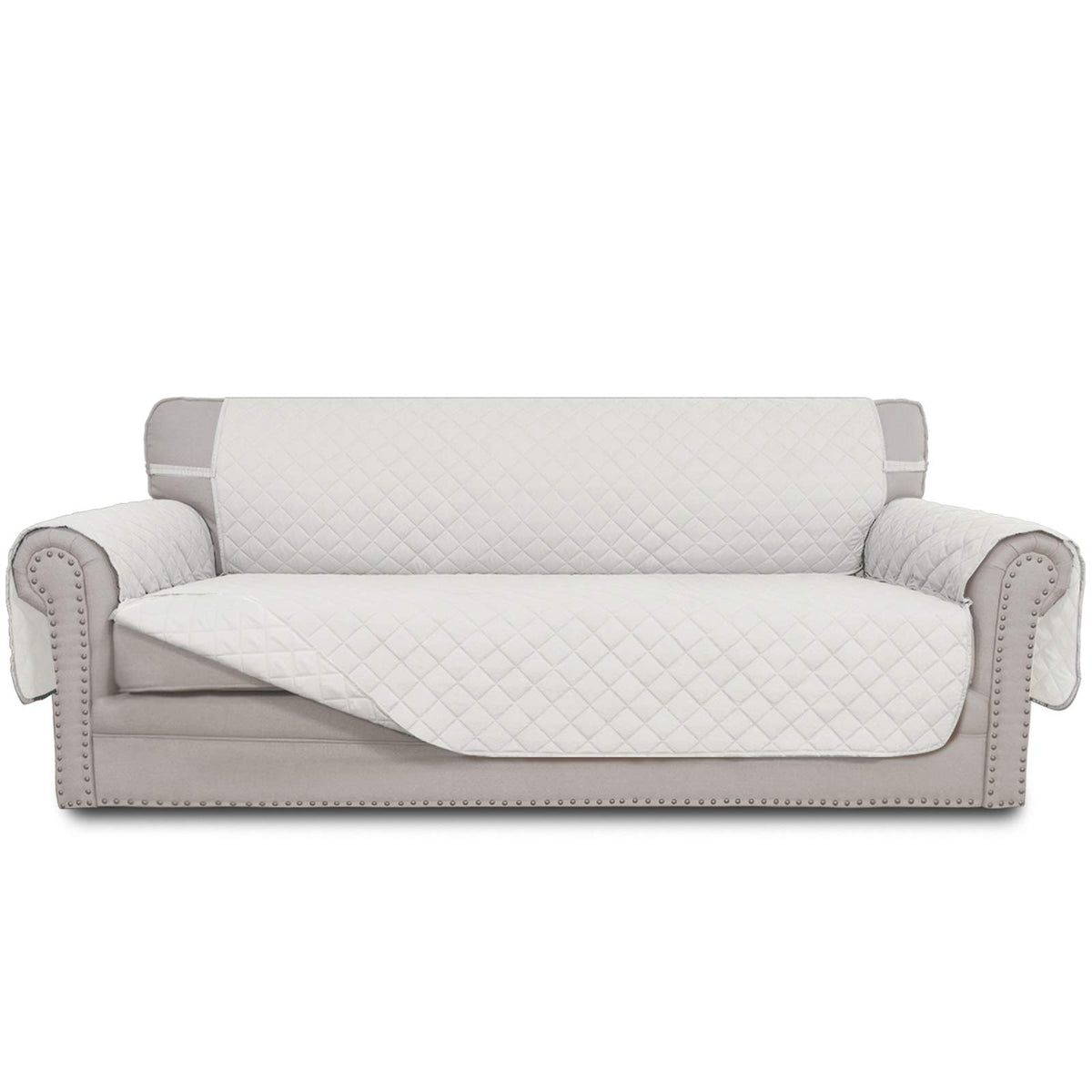 Easy-Going front view on three-cushion sofa showing protective fit