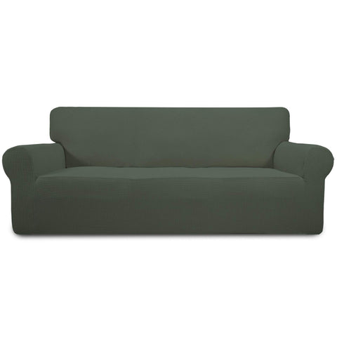 Easy-Going front view olive green cover showing full sofa fit and refreshed look