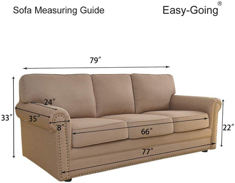 Easy-Going fabric label and stitched edge illustrating quality finish