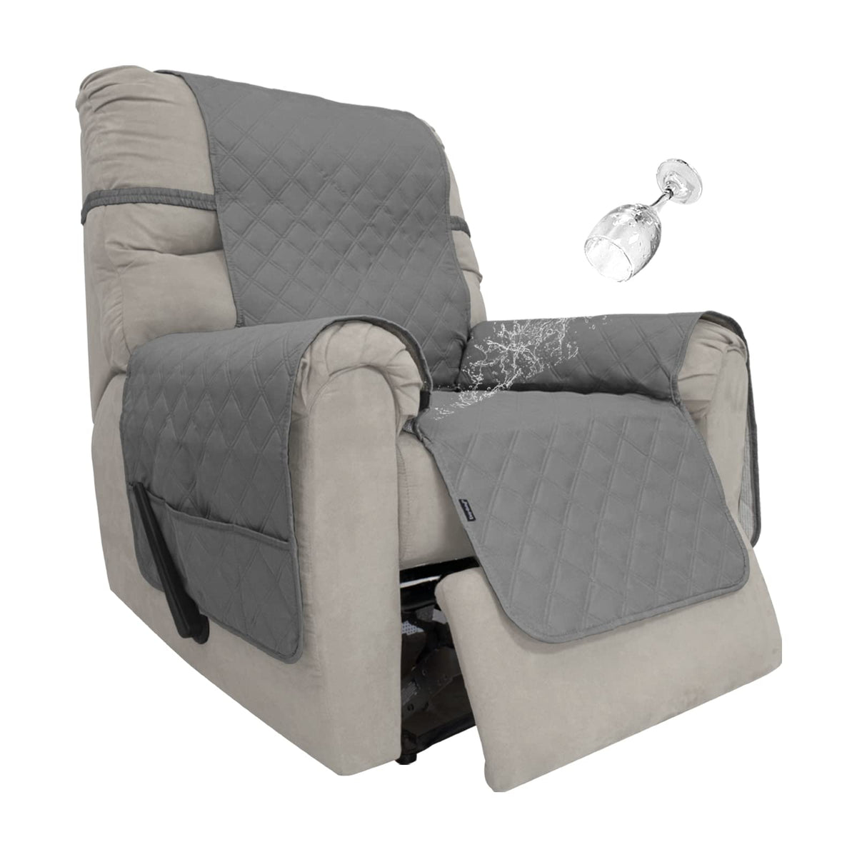 Easy-Going front view on recliner showing full coverage and neat fit
