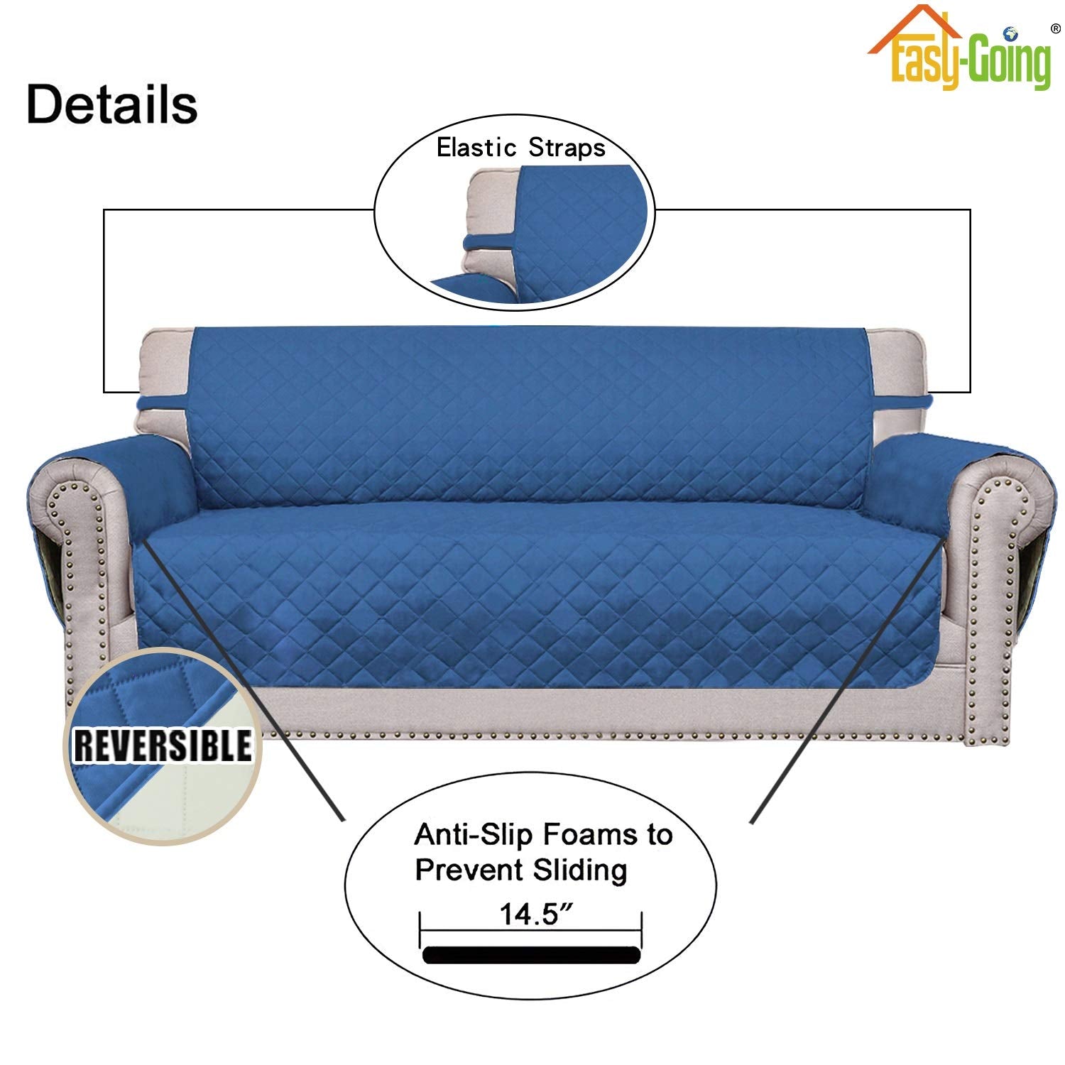 Easy-Going reversible view showing blue and ivory color options instantly