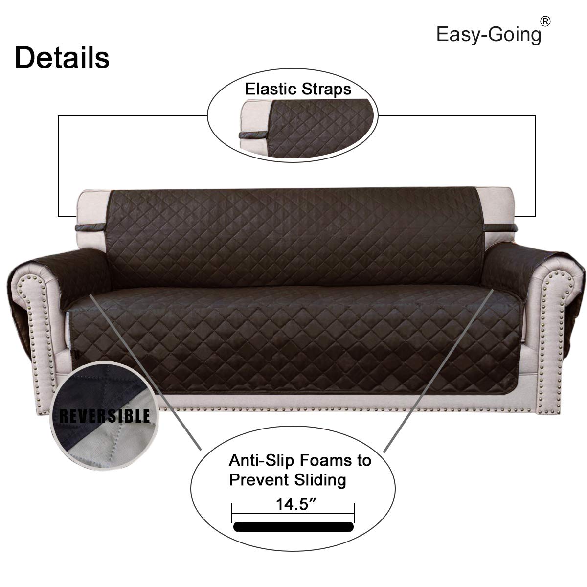Easy-Going chocolate side displayed to refresh a sofa instantly