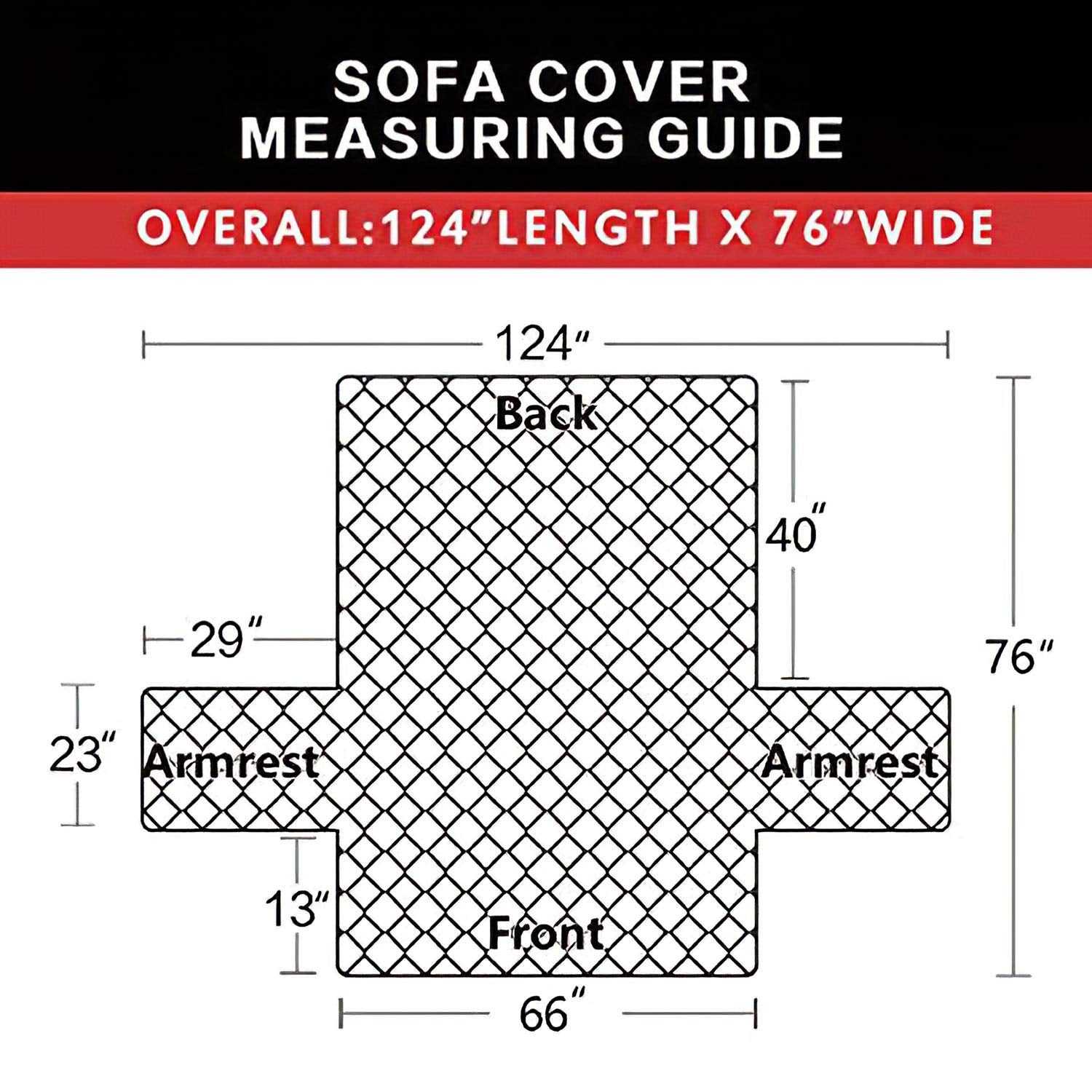 Easy-Going cover size comparison with tape measure for correct fit
