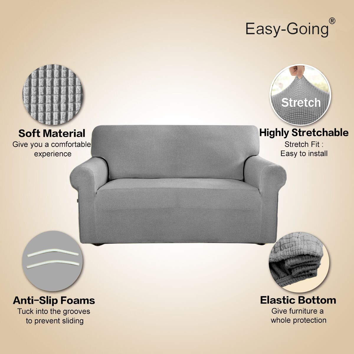 Easy-Going side profile showing snug fit over armrest for protected arms