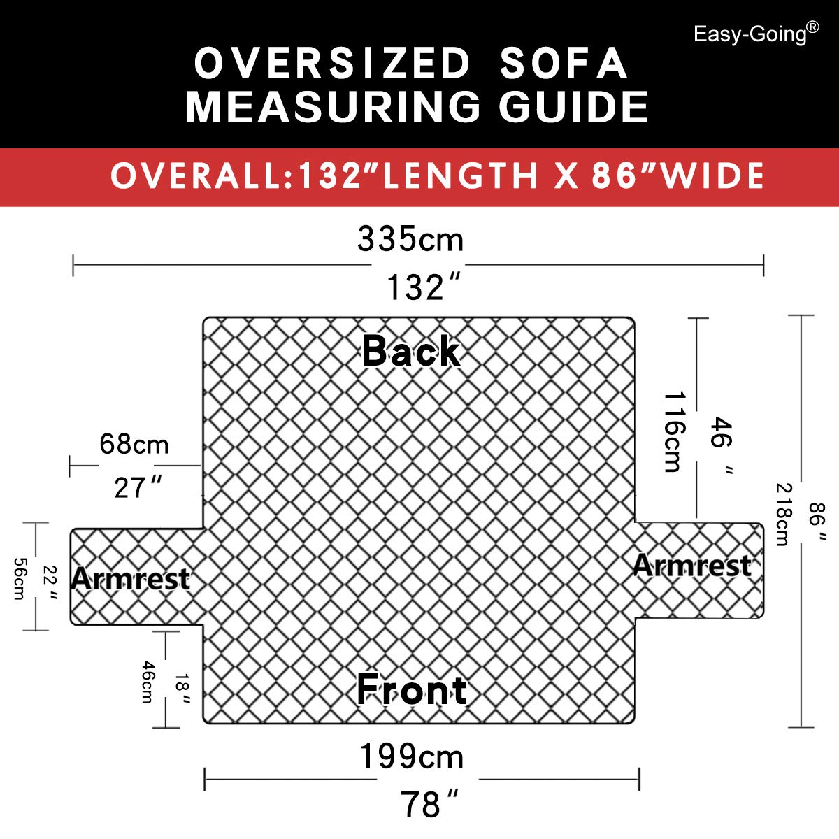 Easy-Going cover on 78-inch sofa showing size and scale