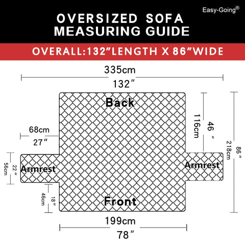 Easy-Going cover on 78-inch sofa showing size and scale