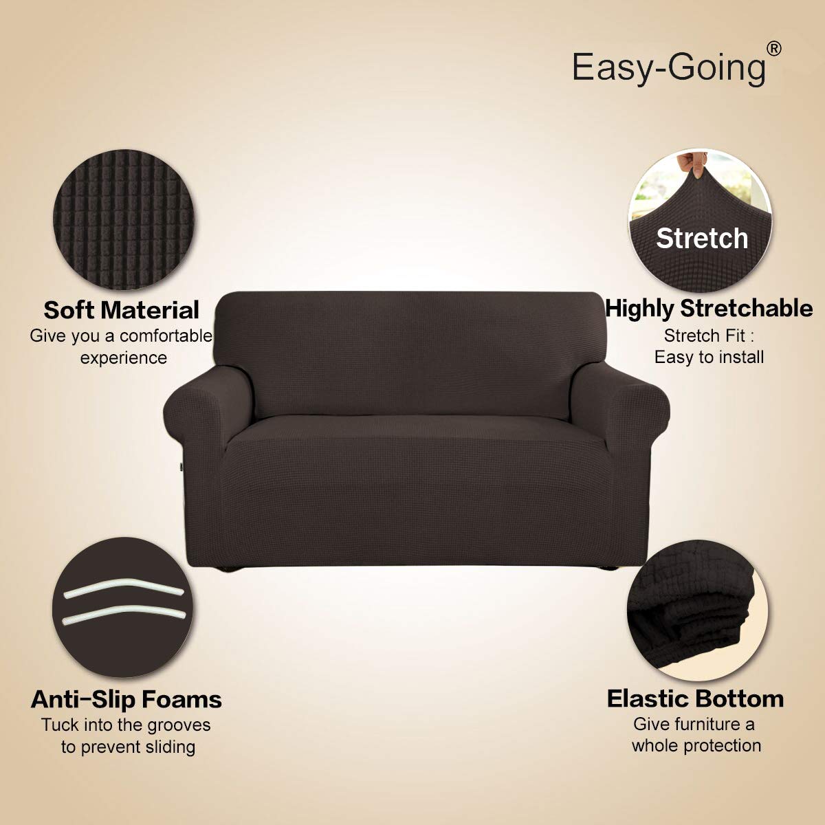 Easy-Going slipcover on sofa with family showing everyday protection and easy care