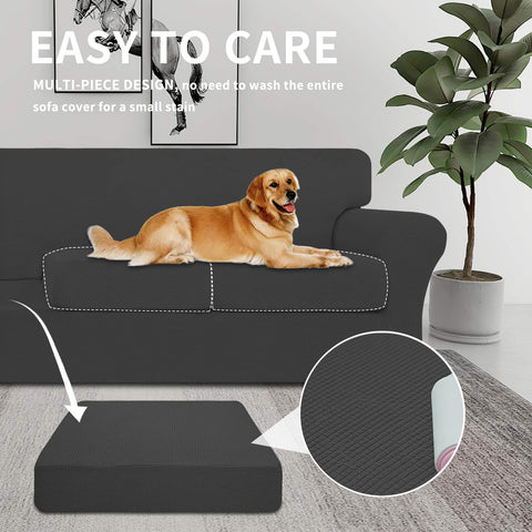 Easy-Going cover on sofa with dog showing pet-friendly protection benefit
