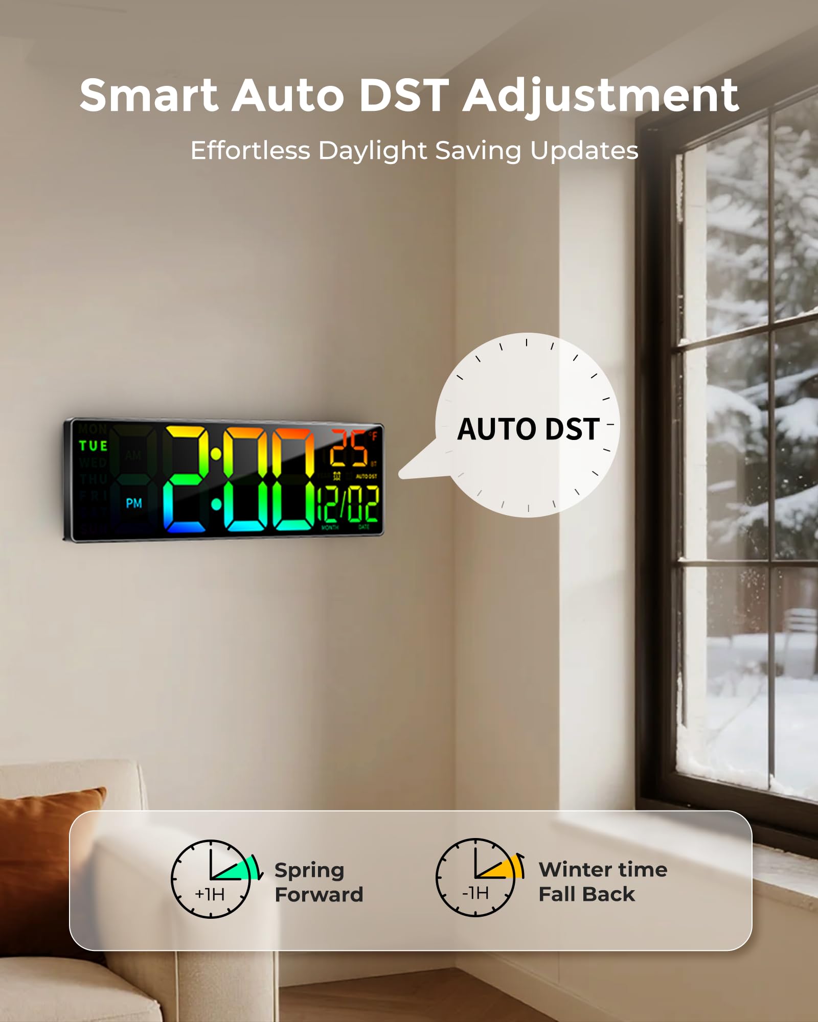 EASYERA on desk in workspace providing time and ambient illumination