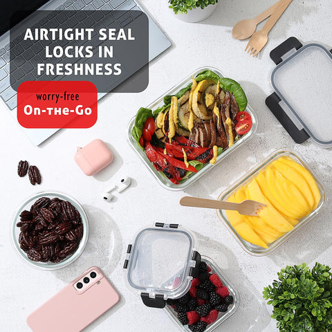 EATEX stacked meals in freezer showing safe cold storage and space-saving